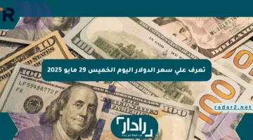 تعرف على سعر الدولار اليوم الخميس 29 مايو 2025